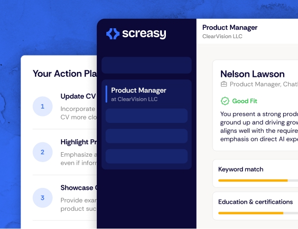 Screenshots of the authenticated interface